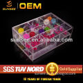 Clear oblong shape acrylic cosmetic display box with lid